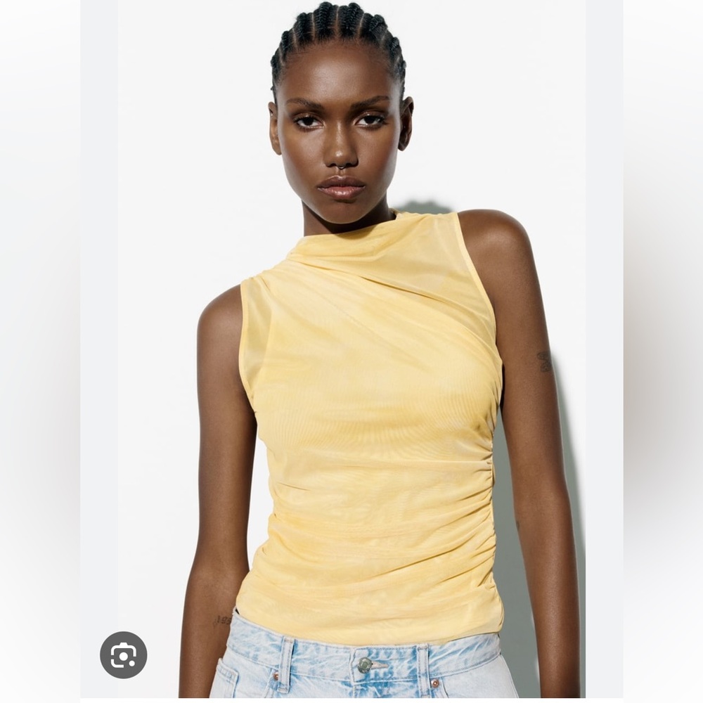 NWT Zara Tulle Draped Tie Dye Top